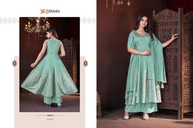 Blooming Ethnic By Shubhkala Roman Silk Kurti With Bottom Dupatta Orders In India